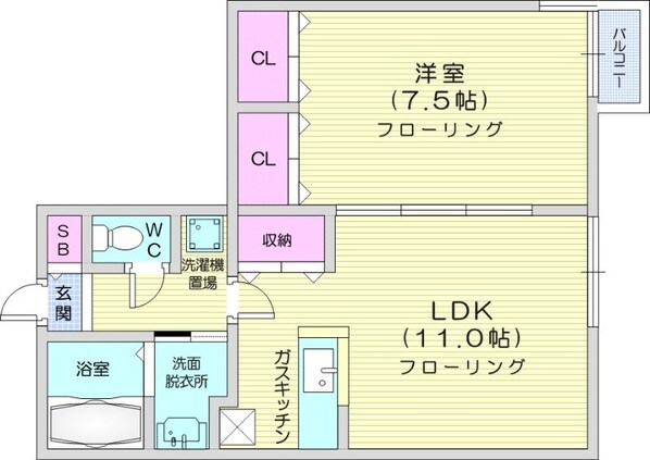 北１８条駅 徒歩4分 3階の物件間取画像